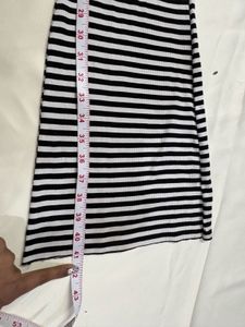 Striped Flared Pants with Belt
