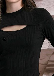 Stylish Black Cutout Top