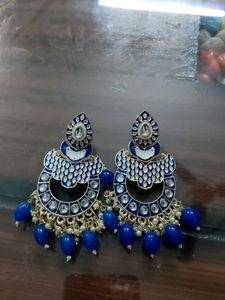 Blue Beaded Earrings