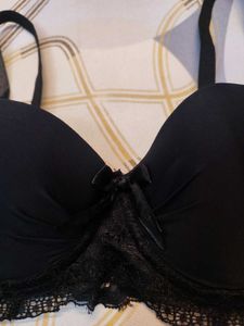 Black Lace Trim Bra