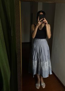 Loro Piana Embroidered Flared MIDI Skirt