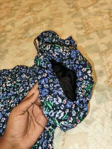 Blue Floral Off-Shoulder Top