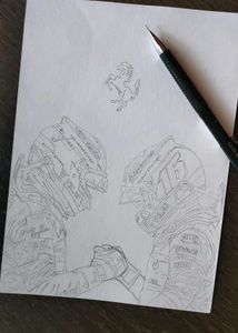 Original Artwork Painting Of Ferrari Drivers