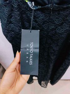 Black Strap Net Dress