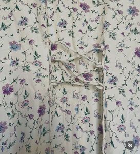 Floral Dress with Lace Collar