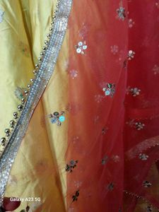 1 pics  gown yellow color 💛 😍 with dupatta