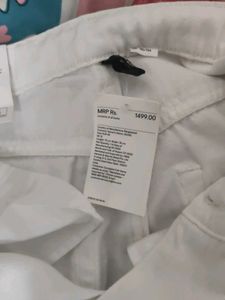 H&amp;M White Wide Leg Jeans