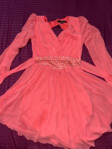 Peach Full Sleeve Dress
