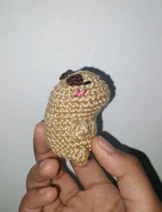 Crochet Capybara Keychain Size