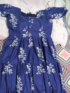Blue Floral Tiered Dress