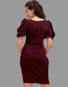 Elegant Burgundy Wrap Dress