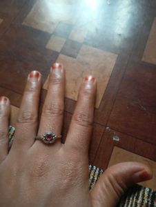 pur Silver 925 pink Stone Heart Ring