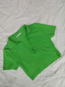 Zara Green Polo Top