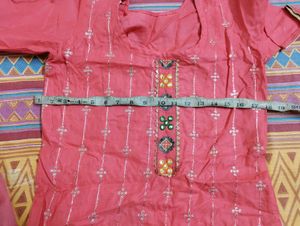 Coral Red Kurta Dupatta Set