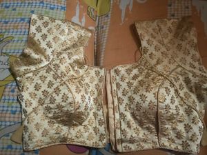 Golden Bieze Readymade Designer Blouse With Naught