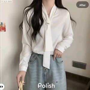 New With Tag Korean Bow White Premium Shirt