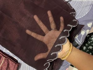 Elegant Brown Saree with Blouse