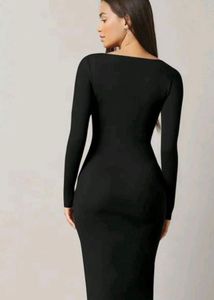 Black Bodycon Midi Dress