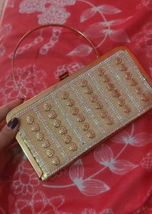 Gold Heart Evening Clutch