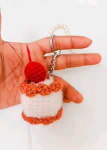 Handmade Crochet  Cake keychain 🎂