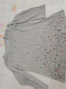 Gray Long Sleeve Top