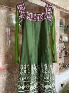 Green Embraced Anarkali
