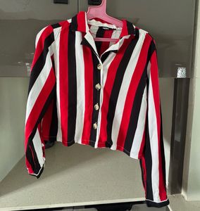 Striped Button-Down Top