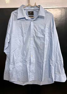 M&amp;S Tailored Fit Light Blue Checkered Shirt