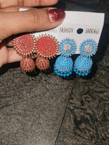 Blue Jhumka Earrings