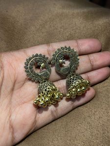 Peacock Jhumka Earrings