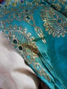Teal Embroidered Gharara Set