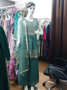 Party wear Kurti Plazzo Dupatta Set