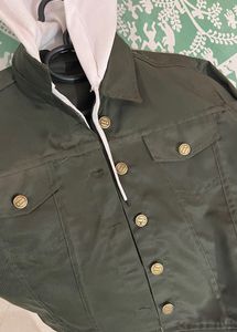 Forest Green Denim With White Hoodie