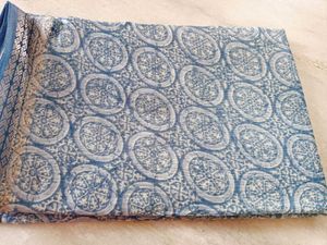 Blue Patterned Saree (Blue With White)new