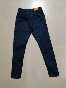Cord Brand Stripes Black Cotton Trousers