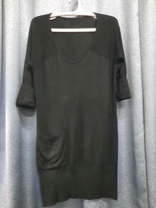 Cute Deep Neck Black Dress
