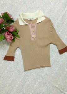 Aesthetic Ribbed Knit Top
