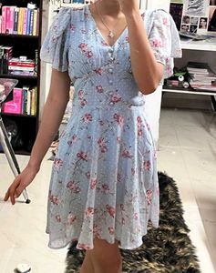 Blue Floral Mini Dress