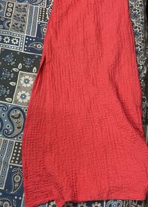 Coral Strapless Maxi Dress