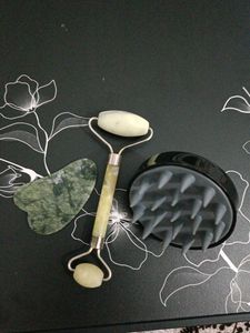 Facial Roller &amp; Gua Sha and scalp massager set
