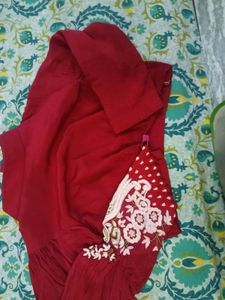 Elegant Red Saree ready to wear
