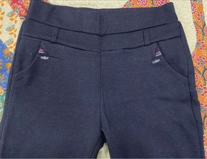 Black Warm Fleece Casual Pants