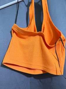 Rib Knit Halter Neck Top
