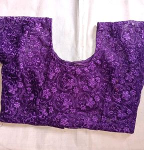 Purple Embroidered Blouse