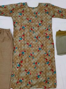 mehendi colour three piece dress
