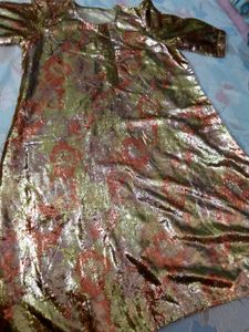 Rear Shimer Kurta With Satin Salwaar