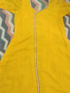 Yellow Embellished Kurti Top