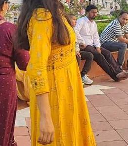 Yellow Printed Kurta