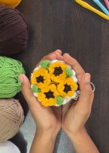 Crochet Sunflower Bouquet Keychain