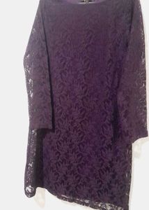 Elegant Purple Lace Dress